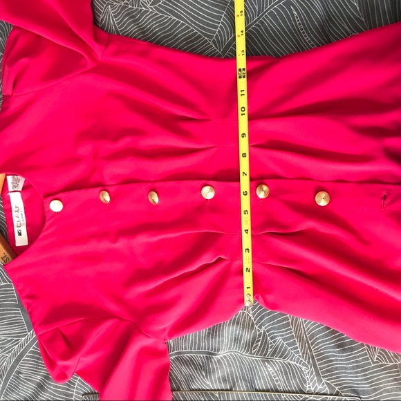[Vintage] Ms Chaus Hot Pink Dress w Matching Belt - Picture 4 of 8